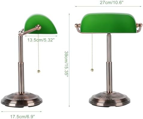 Copper and green retro bankers lamp — photo 5