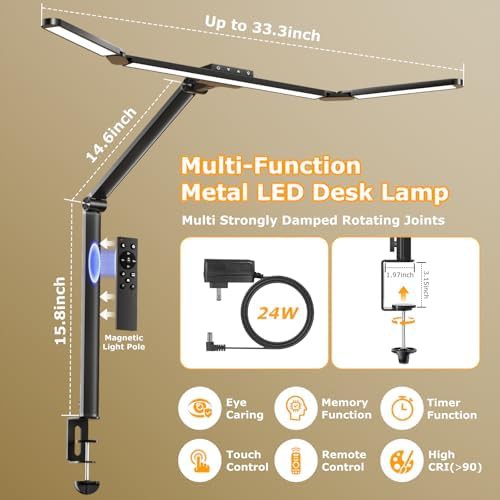 Black Touch Control LED Office Lamp — photo 3
