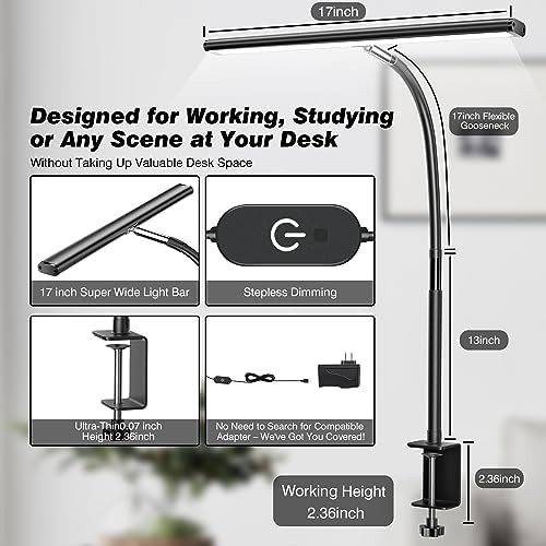 Black Touch Control LED Office Lamp — photo 4