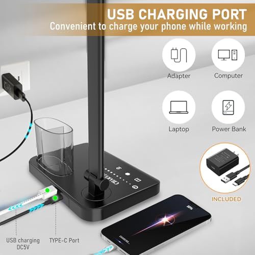 Retractable LED Desk Lamp with USB Charging — photo 4
