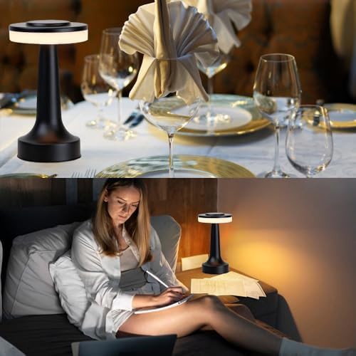 Cordless metal touch sensor table lamp — photo 4
