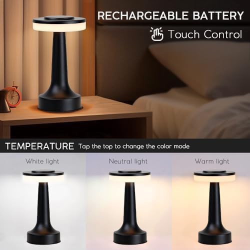 Cordless metal touch sensor table lamp — photo 5