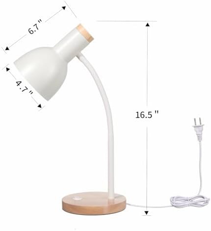 Adjustable Wooden Desk Lamp with Metal Shade — photo 4