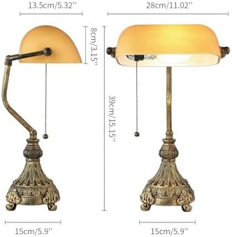 Vintage amber glass bankers lamp with LED — photo 5