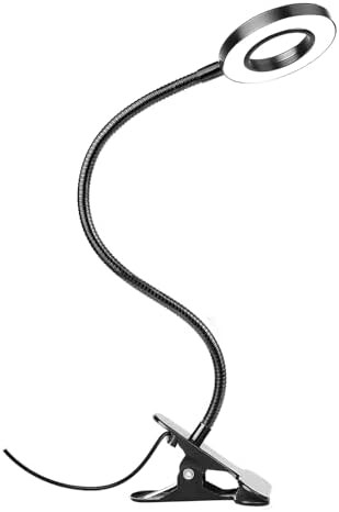 Black Dimmable Clip On Reading Lamp