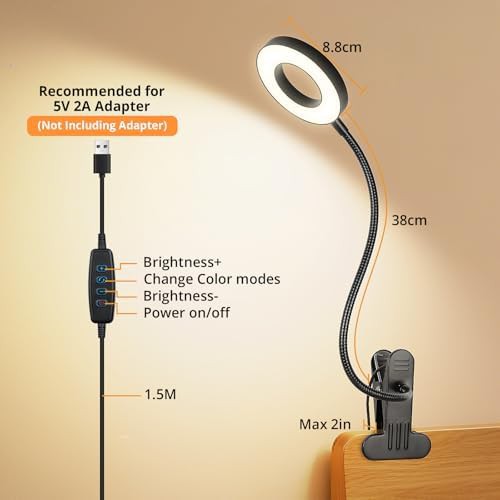 Black Dimmable Clip On Reading Lamp — photo 5