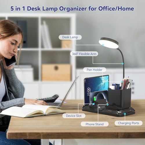 Desk Lamp with Dual USB Charging Ports — photo 3