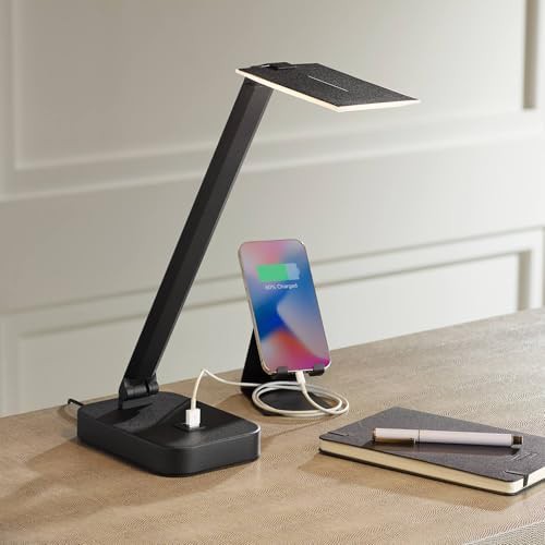 Rayven black adjustable height LED lamp