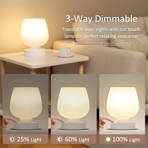 Small Glass Touch Bedside Lamp — photo 3