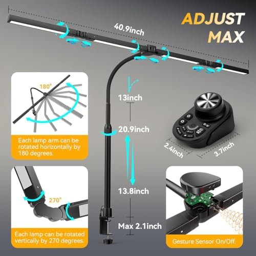 Adjustable Four Head LED Lamp with Remote Control — photo 3
