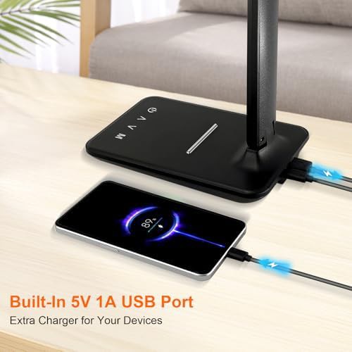 Black Adjustable LED Lamp with USB Port — photo 4