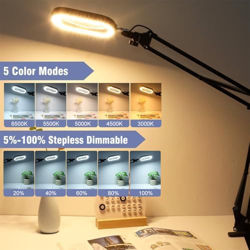 Large Magnifying Glass Clamp Arm Lamp — photo 5