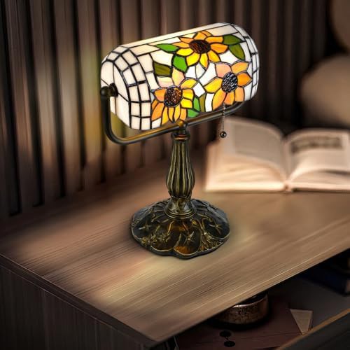 Sunflower Stained Glass Bankers Piano Light — photo 4