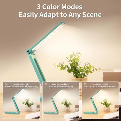 Blue Foldable Dual Head LED Desk Lamp — photo 3
