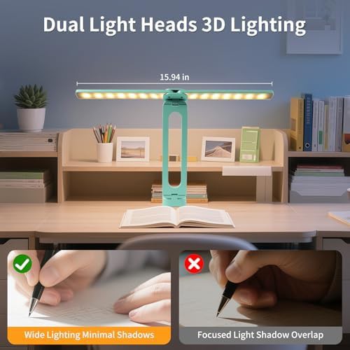 Blue Foldable Dual Head LED Desk Lamp — photo 5