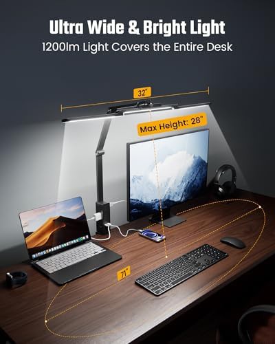Clamp Desk Lamp with Integrated Power Strip — photo 4