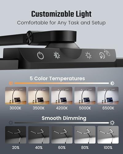Clamp Desk Lamp with Integrated Power Strip — photo 5