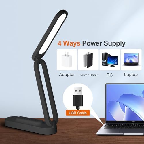 Black Foldable Battery Operated Reading Lamp — photo 4