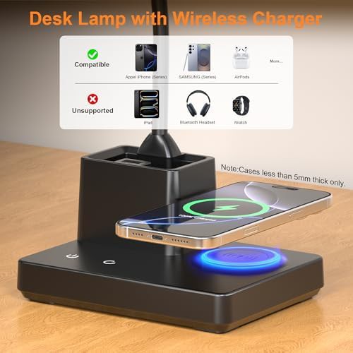 Matte Black Lamp with Pen Holder — photo 3