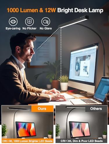 Bright 1000 lumen desk lamp with remote — photo 4