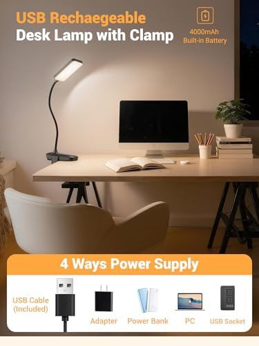 Rechargeable Small Clip On Desk Lamp — photo 5