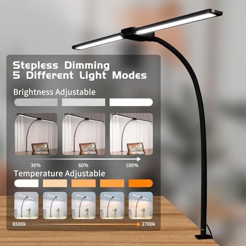 Double Head LED Clamp Lamp with Gooseneck — photo 3