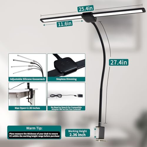 Double Head LED Clamp Lamp with Gooseneck — photo 4