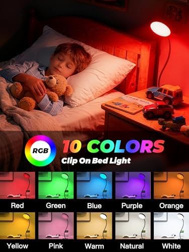 RGB Color Changing Clip On Desk Lamp — photo 3