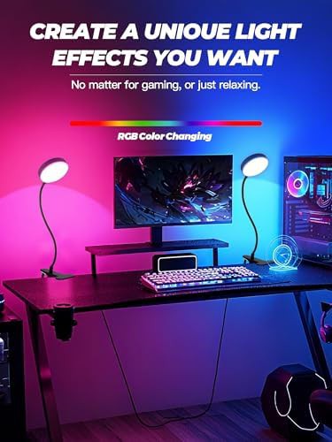 RGB Color Changing Clip On Desk Lamp — photo 5