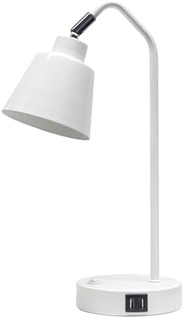 White metal adjustable task lamp