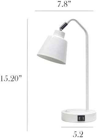 White metal adjustable task lamp — photo 3