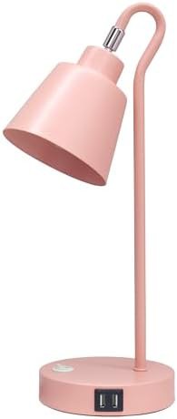 Blush pink metal looped task lamp