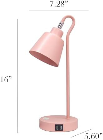Blush pink metal looped task lamp — photo 3