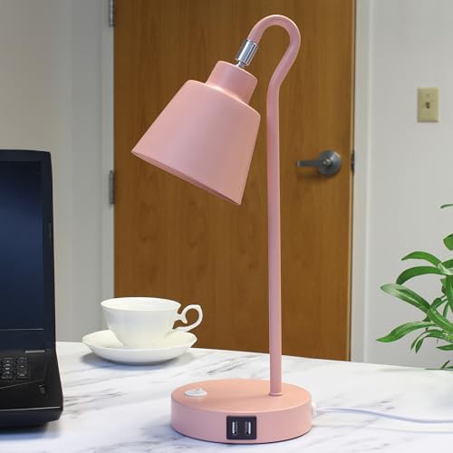 Blush pink metal looped task lamp — photo 4