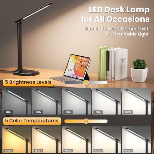 Foldable desk lamp with timer and charger — photo 2
