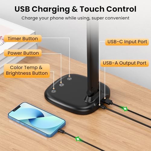 Foldable desk lamp with timer and charger — photo 4