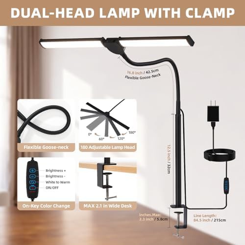 Double Head LED Lamp with Clamp — photo 3