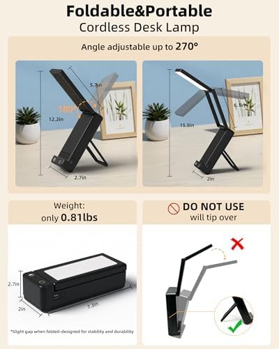 Battery Operated Portable Black Reading Lamp — photo 4