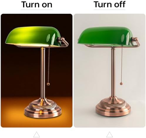 Traditional Green Glass Piano and Desk Lamp — photo 4