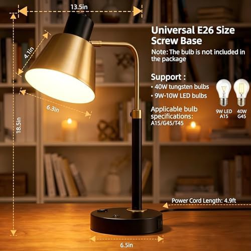 Metal Swivel Head Lamp with USB-C Ports — photo 2