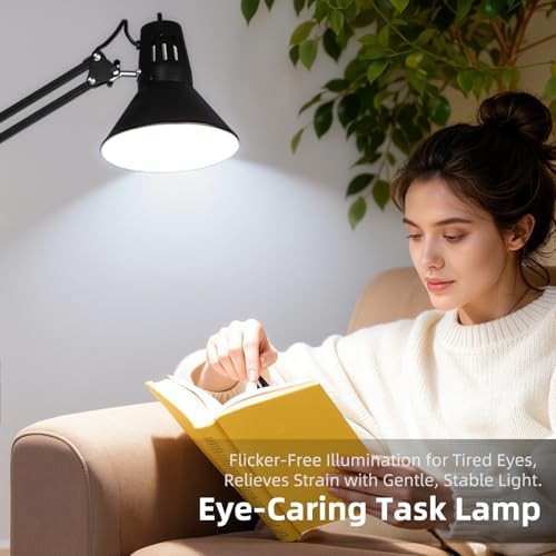 Black Metal Swing Arm Lamp with Clamp — photo 5