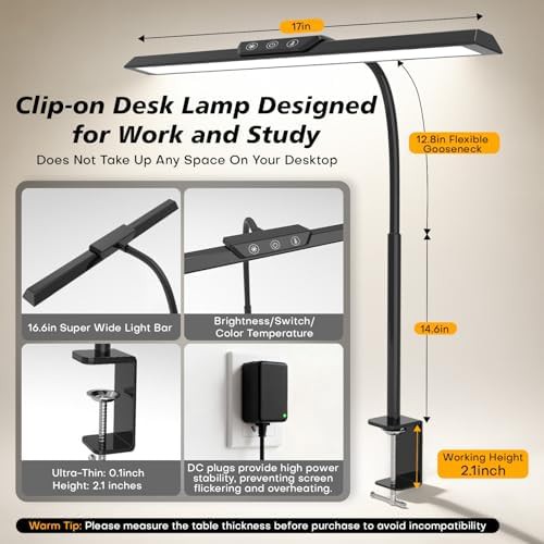 Black LED Clamp Lamp for Monitor Lighting — photo 3