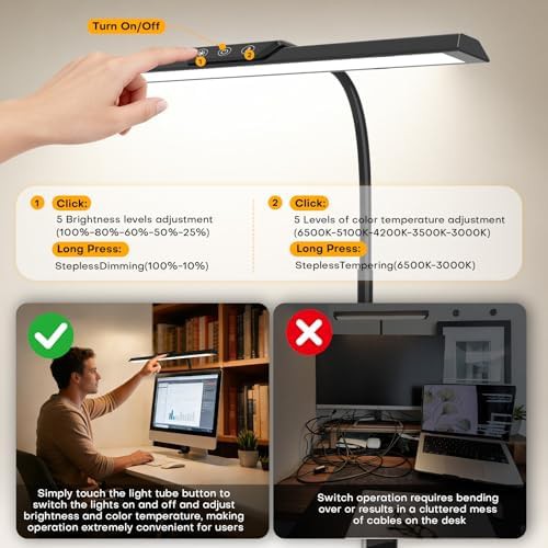 Black LED Clamp Lamp for Monitor Lighting — photo 5