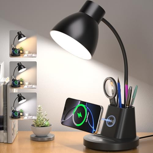 Black Pen Holder Wireless Charging Lamp