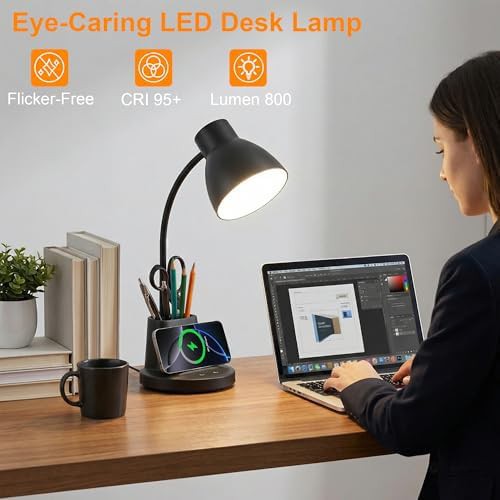 Black Pen Holder Wireless Charging Lamp — photo 4