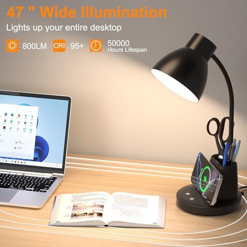 Black Pen Holder Wireless Charging Lamp — photo 5