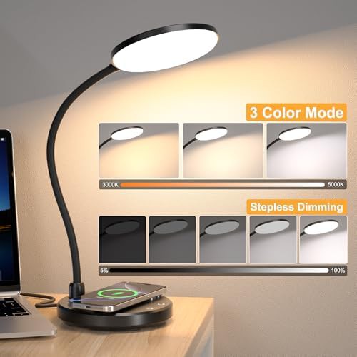 Black Wireless Charging Desk Lamp 800LM — photo 4