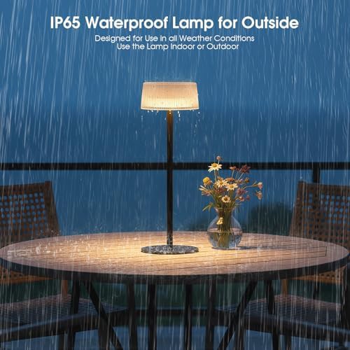 Outdoor Solar Rechargeable LED Table Lamp Pair — photo 5