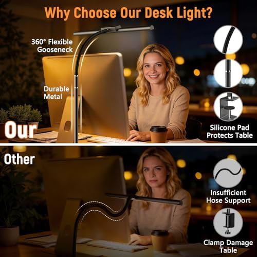 Dimmable Clamp On Office Gooseneck Lamp — photo 3