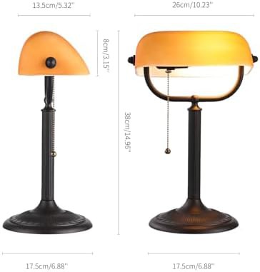 Quick change matted amber glass bankers lamp — photo 5